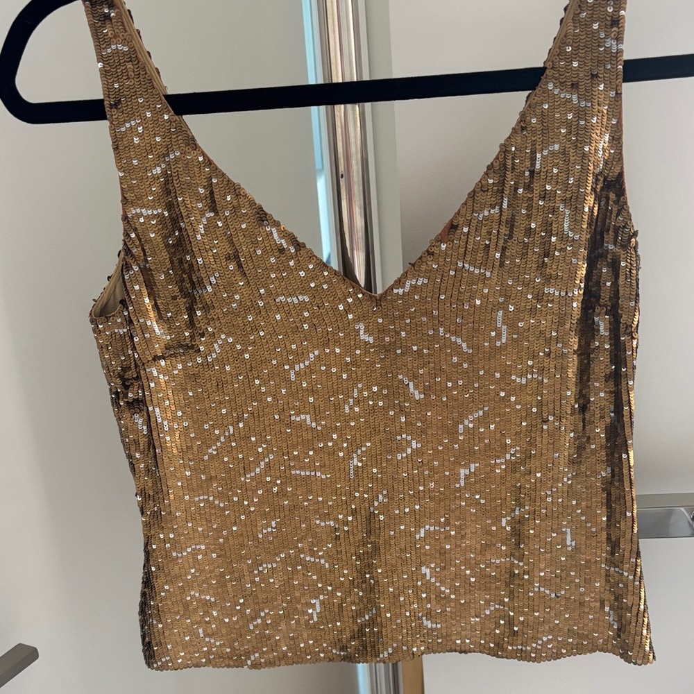 Vintage Gold Sequin Women's Top